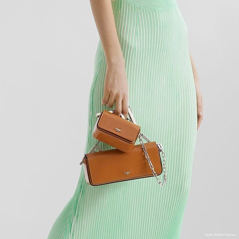 Affordable HOT F Brown In Calf Leather Bag Nano Fendi 0715